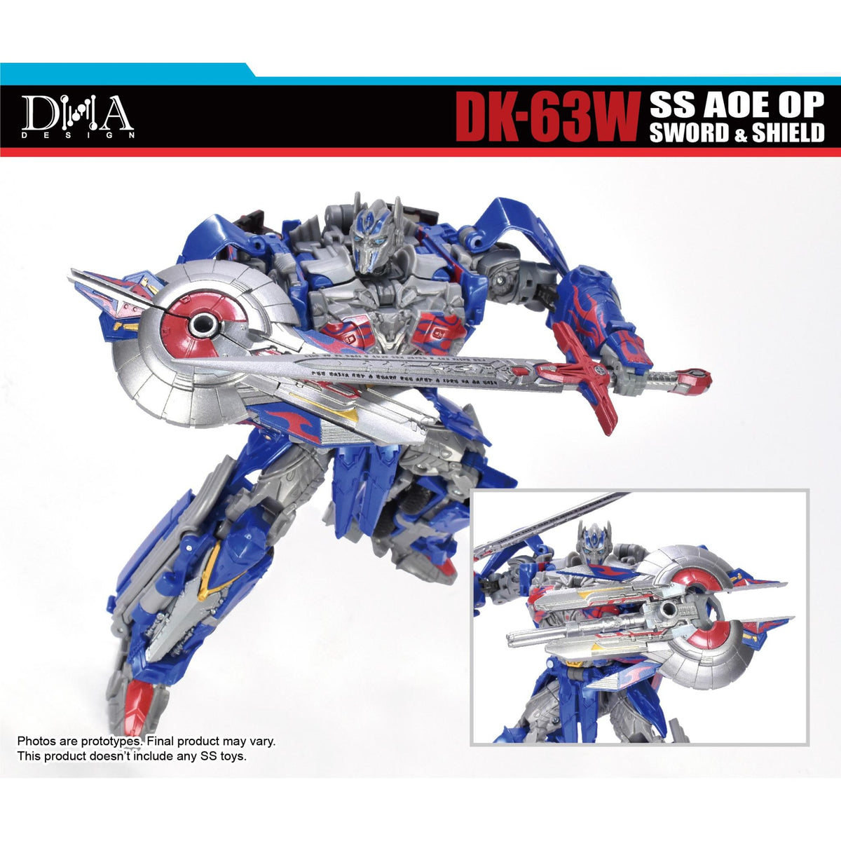 DK-63W Schwert & Schëld Fir Optimus Prime Age Of Extinction Studio Series