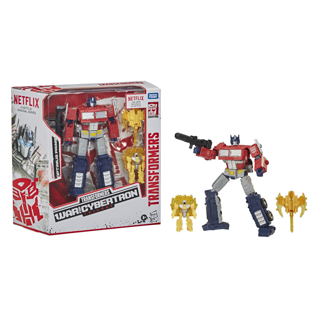 Optimus Prime Voyager Klasse 17,5cm War for Cybertron Netflix Battle Pack