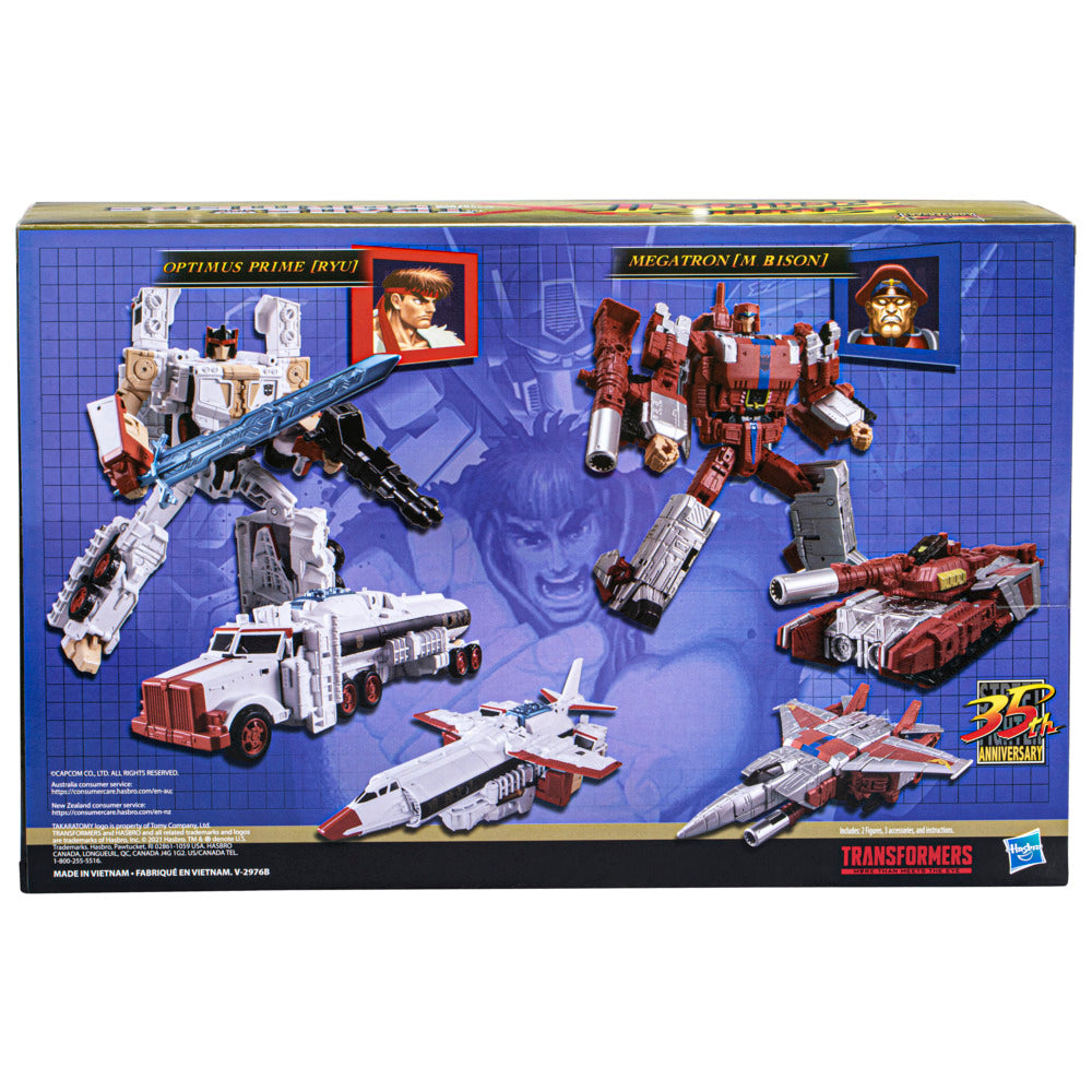 Optimus Prime [Ryu] vs Megatron [M. Bison] 17,5cm Transformers Collaborative: Fusion Street Fighter II