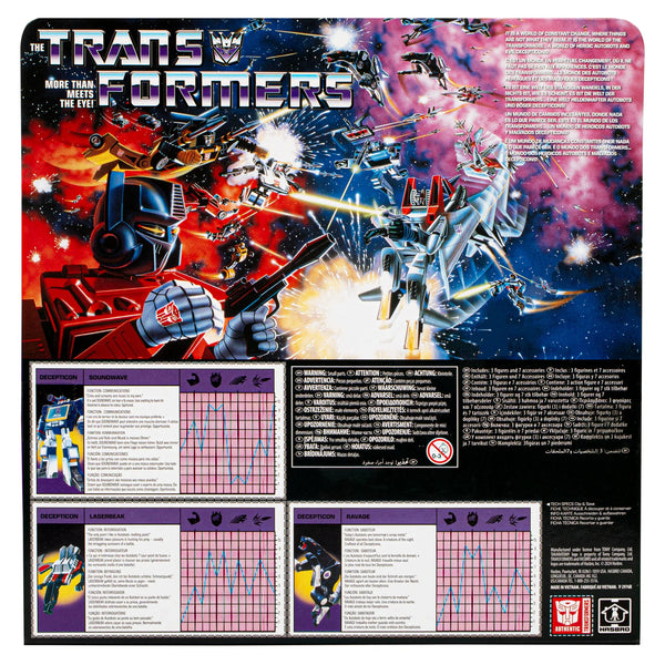 Retro Soundwave Laserbeak &amp; Ravage Transformers: The movie 14cm