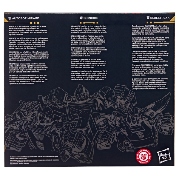 Mirage, Ironhide & Bluestreak G1 Triple Pack Age Of The Primes Generations Selects