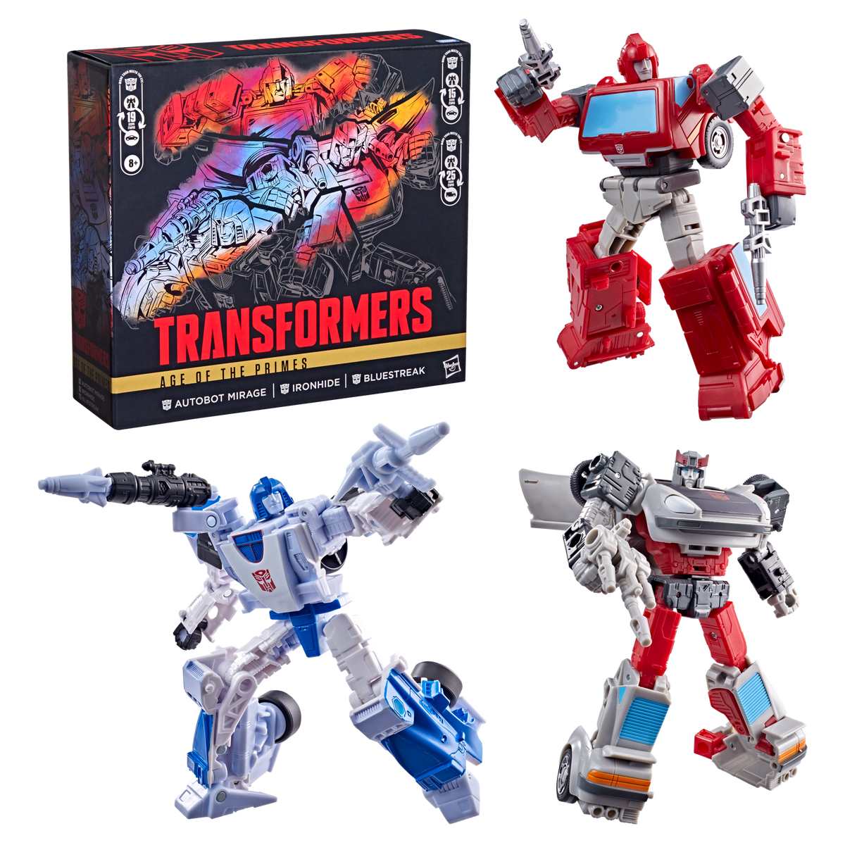 Mirage, Ironhide & Bluestreak G1 Triple Pack Age Of The Primes Generations Selects