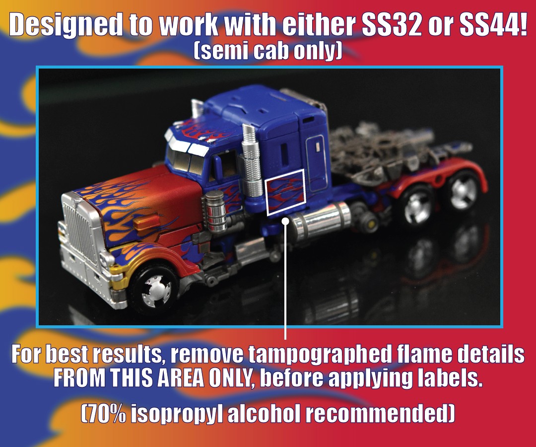 Stickers Pour Optimus Prime 32/44 ( Sans la remorque)