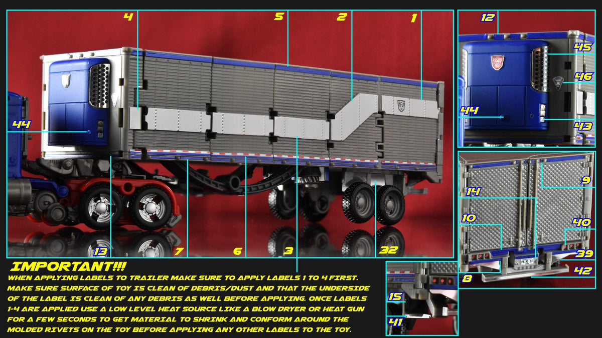 Adesivos Para Optimus Prime SS44 (Apenas reboque)