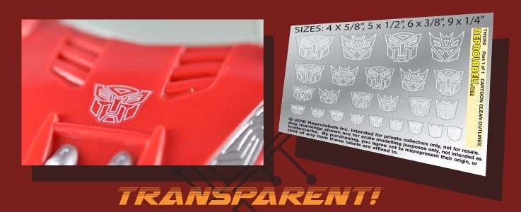 Adhesivos Emblemas Autobots e Decepticons Cartoon Contorno Branco Fondo Transparente