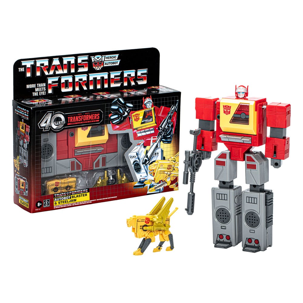 Retro Autobot Blaster & Steeljaw Die Transformers 18 cm